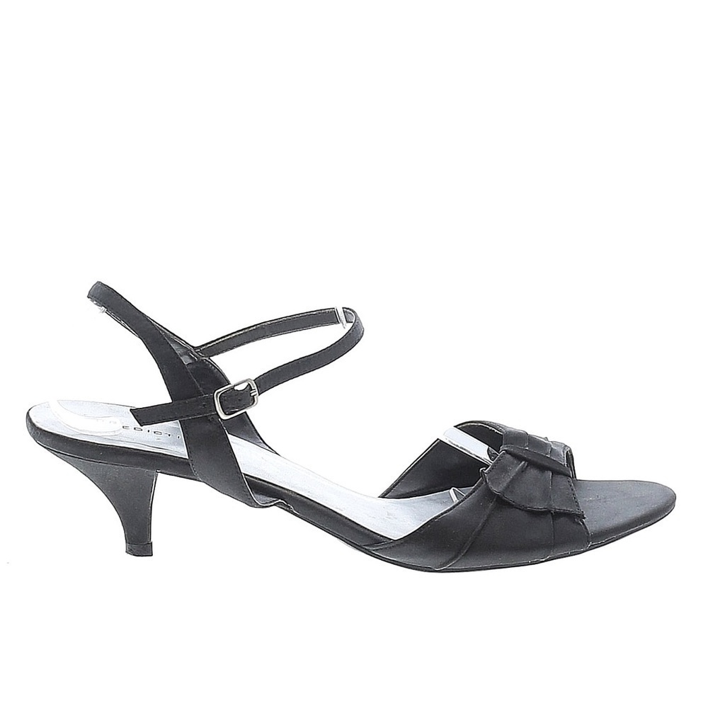 Black Open Toe Strappy Heels - Size 9.5 Wide
